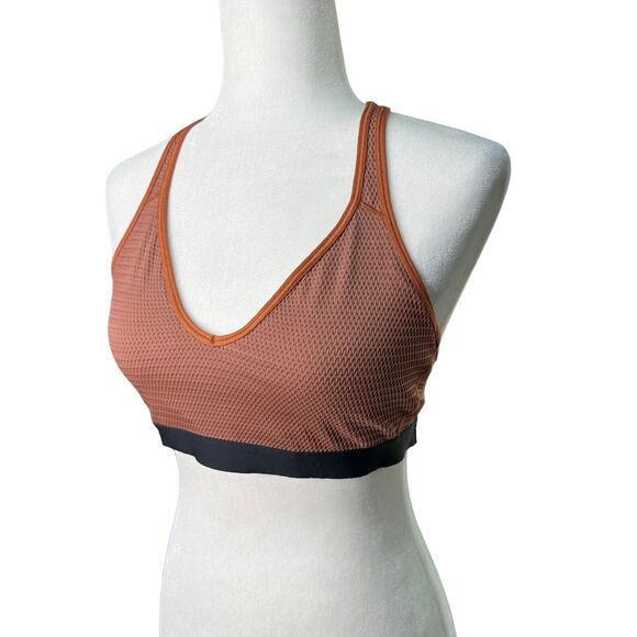 VSX Victorias Secret Sport Bra Large The Player Unlined Racerback Orange Texture - Picture 2 of 5